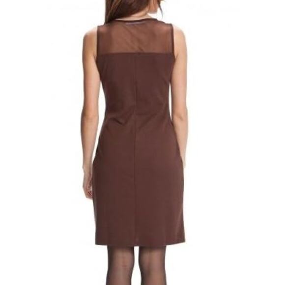 Desigual Mocha Brown Geo-Floral Print Sleeveless Dress Large - Picture 10 of 11